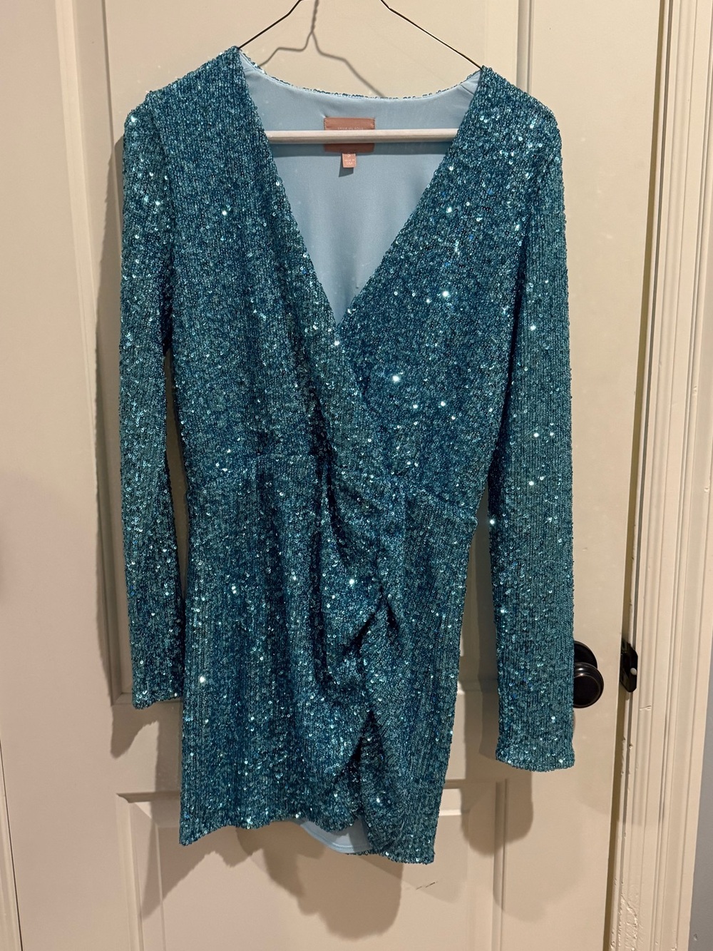 Show Me Your‎ Mumu Party Hop Fully Sequin Mini Dress in Frosty Blue